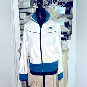 Women Nike Teal Jacket Microfleece, Full Zipper, Mock collar Neck, Size S 4/6